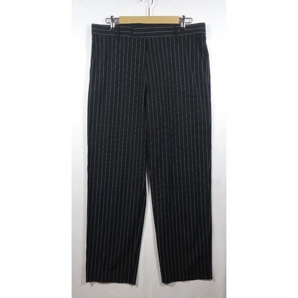 Dries Van Noten Black Pinstripe Pants Size 50 US Size 34 30